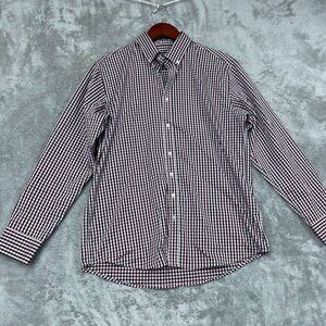 Chaps Mens Regular Fit Plaid Button-Down Shirt Size M 15-15.5 a1495